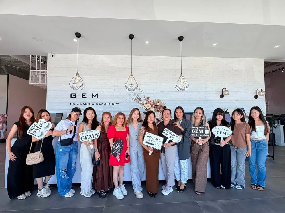 Team gathering at GEM Nail, Lash and Beauty Spa